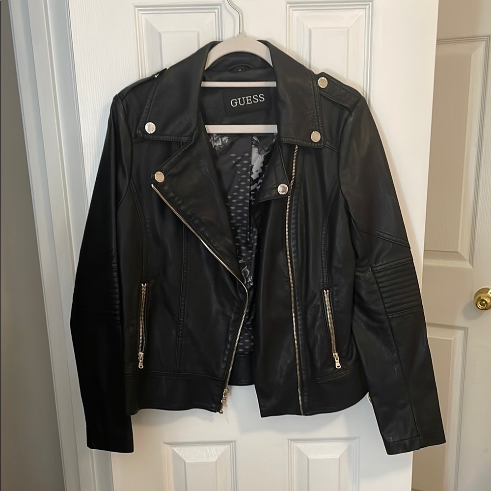 GUESS Women's Black Leather Jacket